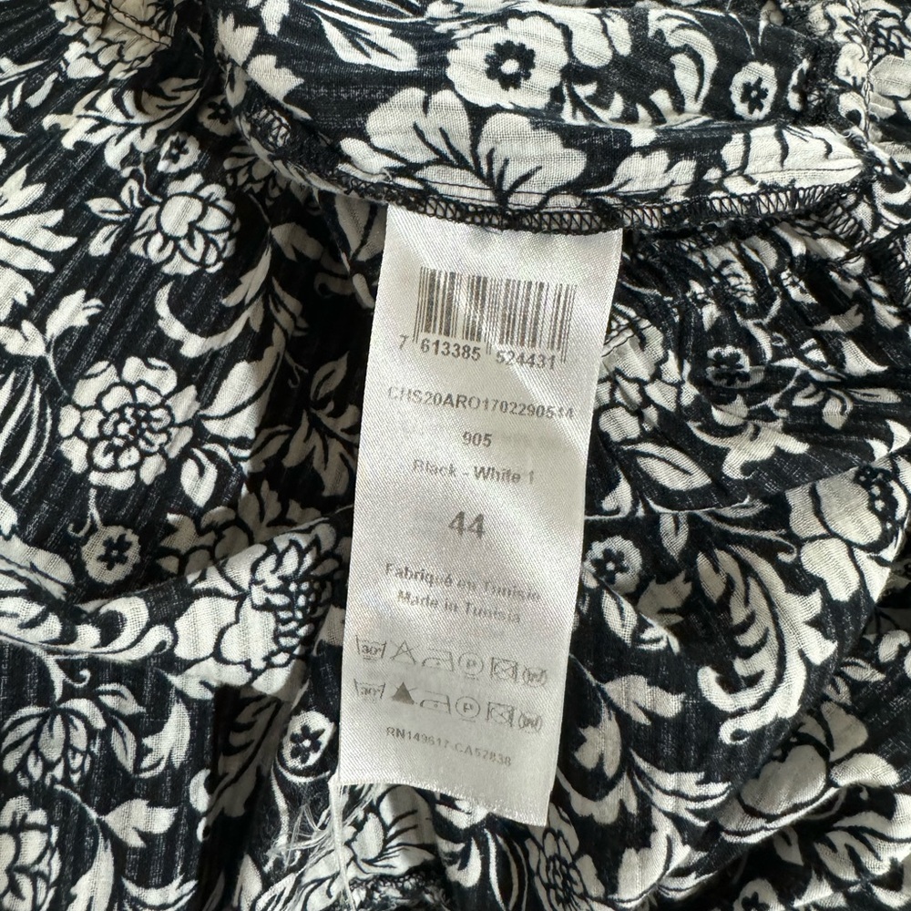 See by Chloe-Floral MIDI Dress Black/White Peonies Sz 44 (Large 12-14) - Picture 9 of 15
